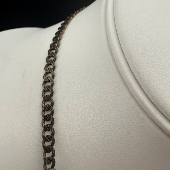 Vintage Sterling Silver Italian Amber Statement Necklace Floral Detail 925 Italy - Picture 10 of 10